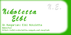 nikoletta elbl business card